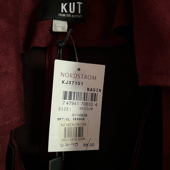 NWT, Kut From the Kloth faux suede moto jacket - Picture 3 of 3